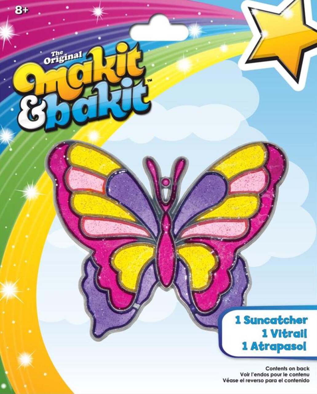 DIY Makit & Bakit Butterfly Colorful Stained Glass Suncatcher Kit Kids
